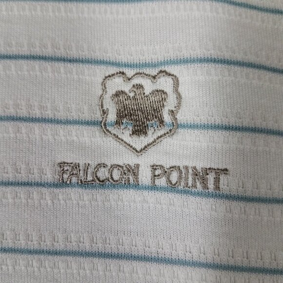 Nike Tiger Woods Polo Shirt Adult Medium White Stripe Falcon Point Golf Club Men - Picture 5 of 15